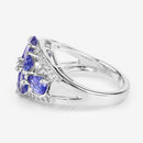 3.24 Carat Genuine Tanzanite and White Topaz .925 Sterling Silver Ring-11