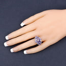 3.24 Carat Genuine Tanzanite and White Topaz .925 Sterling Silver Ring-14