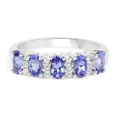 1.51 Carat Genuine Tanzanite and White Topaz .925 Sterling Silver Ring-6