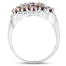 5.89 Carat Genuine Multi Tourmaline .925 Sterling Silver Ring-5