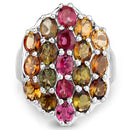 5.89 Carat Genuine Multi Tourmaline .925 Sterling Silver Ring-6