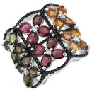 8.38 Carat Genuine Multi Tourmaline .925 Sterling Silver Ring-4