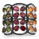 8.38 Carat Genuine Multi Tourmaline .925 Sterling Silver Ring-6