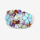 4.03 Carat Genuine Multi Stones .925 Sterling Silver Ring-10