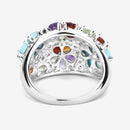 4.03 Carat Genuine Multi Stones .925 Sterling Silver Ring-13