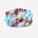 4.03 Carat Genuine Multi Stones .925 Sterling Silver Ring-14