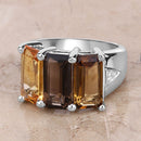 8.17 Carat Genuine Multi Stones .925 Sterling Silver Ring-4