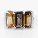 8.17 Carat Genuine Multi Stones .925 Sterling Silver Ring-8