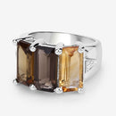 8.17 Carat Genuine Multi Stones .925 Sterling Silver Ring-9