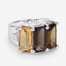 8.17 Carat Genuine Multi Stones .925 Sterling Silver Ring-10