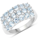 2.29 Carat Genuine Blue Topaz & White Topaz .925 Sterling Silver Ring-4
