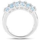 2.29 Carat Genuine Blue Topaz & White Topaz .925 Sterling Silver Ring-5