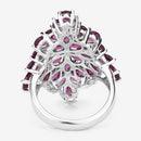 7.52 Carat Genuine Rhodolite .925 Sterling Silver Ring-10