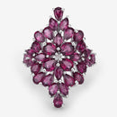7.52 Carat Genuine Rhodolite .925 Sterling Silver Ring-12