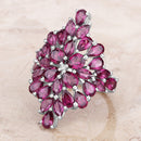 7.52 Carat Genuine Rhodolite .925 Sterling Silver Ring-13