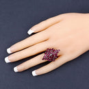 7.52 Carat Genuine Rhodolite .925 Sterling Silver Ring-14
