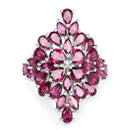 7.52 Carat Genuine Rhodolite .925 Sterling Silver Ring-7