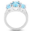 7.77 Carat Genuine Blue Topaz .925 Sterling Silver Ring-5