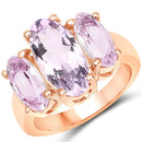 5.44 Carat Genuine Pink Amethyst .925 Sterling Silver Ring-1