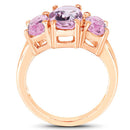 5.44 Carat Genuine Pink Amethyst .925 Sterling Silver Ring-2
