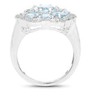 6.64 Carat Genuine Blue Topaz .925 Sterling Silver Ring-5