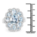 6.64 Carat Genuine Blue Topaz .925 Sterling Silver Ring-6