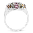 5.89 Carat Genuine Multi Tourmaline .925 Sterling Silver Ring-2