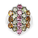 5.89 Carat Genuine Multi Tourmaline .925 Sterling Silver Ring-3