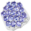 6.27 Carat Genuine Tanzanite .925 Sterling Silver Ring-4