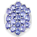 6.27 Carat Genuine Tanzanite .925 Sterling Silver Ring-6