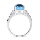 4.77 Carat Genuine Swiss Blue Topaz and Tanzanite .925 Sterling Silver Ring-5