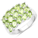 3.45 Carat Genuine Peridot .925 Sterling Silver Ring-1