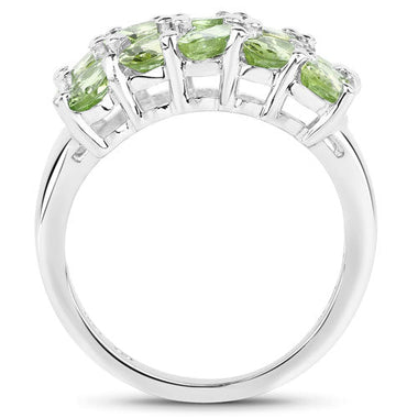 3.45 Carat Genuine Peridot .925 Sterling Silver Ring - 0