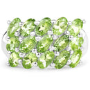 3.45 Carat Genuine Peridot .925 Sterling Silver Ring-3