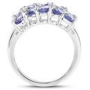 3.75 Carat Genuine Tanzanite .925 Sterling Silver Ring-6