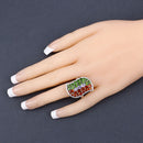 4.18 Carat Genuine Multi Stones .925 Sterling Silver Ring-14