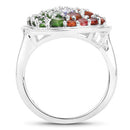 4.18 Carat Genuine Multi Stones .925 Sterling Silver Ring-6