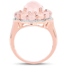14K Rose Gold Plated 6.76 Carat Genuine Morganite .925 Sterling Silver Ring-5