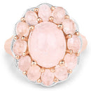 14K Rose Gold Plated 6.76 Carat Genuine Morganite .925 Sterling Silver Ring-6