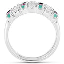 1.44 Carat Genuine Multi Stones .925 Sterling Silver Ring-5