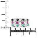 1.44 Carat Genuine Multi Stones .925 Sterling Silver Ring-6