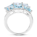 4.34 Carat Genuine Blue Topaz .925 Sterling Silver Ring-5