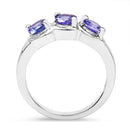 1.05 Carat Genuine Tanzanite .925 Sterling Silver Ring-5