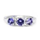 1.05 Carat Genuine Tanzanite .925 Sterling Silver Ring-6