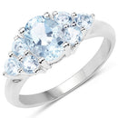2.32 Carat Genuine Blue Topaz .925 Sterling Silver Ring-4