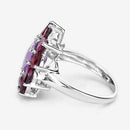 5.65 Carat Genuine Amethyst and Rhodolite .925 Sterling Silver Ring-12
