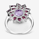 5.65 Carat Genuine Amethyst and Rhodolite .925 Sterling Silver Ring-13