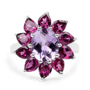 5.65 Carat Genuine Amethyst and Rhodolite .925 Sterling Silver Ring-7