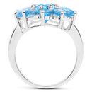 6.35 Carat Genuine Swiss Blue Topaz .925 Sterling Silver Ring-5