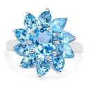 6.35 Carat Genuine Swiss Blue Topaz .925 Sterling Silver Ring-6
